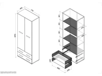 Kapp riiulitega LIMA REG-2 sonoma pilt 5