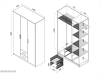 Riidekapp LIMA S-3 sonoma pilt 4