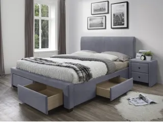 Voodi 160x200 MODENA 3 hall samet pilt