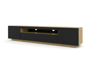 TV стол AURA S 200 дуб + черный pilt