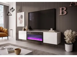 TV-alus LIVO RTV-180W-K elektrikaminaga pilt