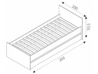 Voodi 80x200 COSMO С08 - Valge pilt 4