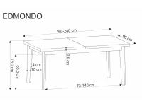 Pikendatav laud EDMONDO naturaalne pilt 18