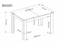 Pikendatav laud BAGIO tamm artisan / must pilt 4