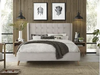 Voodi 160x200 ESTELLA 160 beež pilt