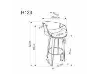 Барный стул низкий H123 черный pilt 5