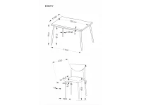Komplekt DICKY laud + 4 tooli pilt 8