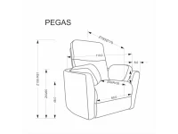 Tugitool PEGAS elektriline recliner - Beež pilt 9
