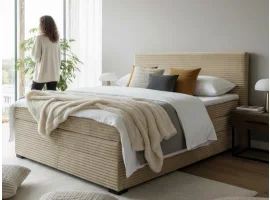 Континентальная кровать 180х200 CONTI - Tilia 03 кремовый