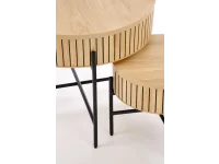 Diivanilaud DANTE kahe komplekt, naturaalne/must pilt 18