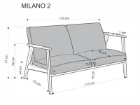Diivan MILANO 2S hele beež CASTEL 04 / tume pähkel pilt 5