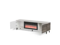 TV-alus RANDOM 2 RTV-K  kaminaga 180 cm, kašmiir / pähkel / must pilt 13