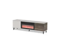 TV-alus RANDOM 2 RTV-K  kaminaga 180 cm, kašmiir / pähkel / must pilt 2