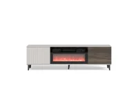 TV-alus RANDOM 2 RTV-K  kaminaga 180 cm, kašmiir / pähkel / must pilt 20
