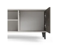TV-alus RANDOM 2 RTV-K  kaminaga 180 cm, kašmiir / pähkel / must pilt 15