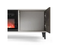 TV-alus RANDOM 2 RTV-K  kaminaga 180 cm, kašmiir / pähkel / must pilt 10