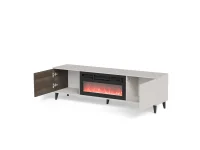TV-alus RANDOM 2 RTV-K  kaminaga 180 cm, kašmiir / pähkel / must pilt 24