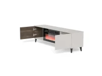 TV-alus RANDOM 2 RTV-K  kaminaga 180 cm, kašmiir / pähkel / must pilt 4
