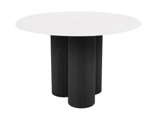Söögilaud AKI D120 valge/must pilt